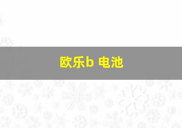 欧乐b 电池